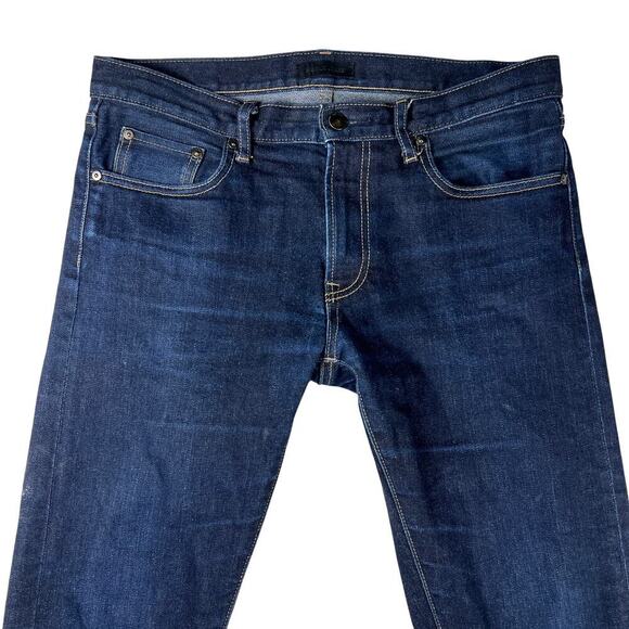 Uniqlo Kaihara Japanese Denim Selvedge Slim Straight Mid Rise Jeans Size 34x34 - Picture 2 of 12